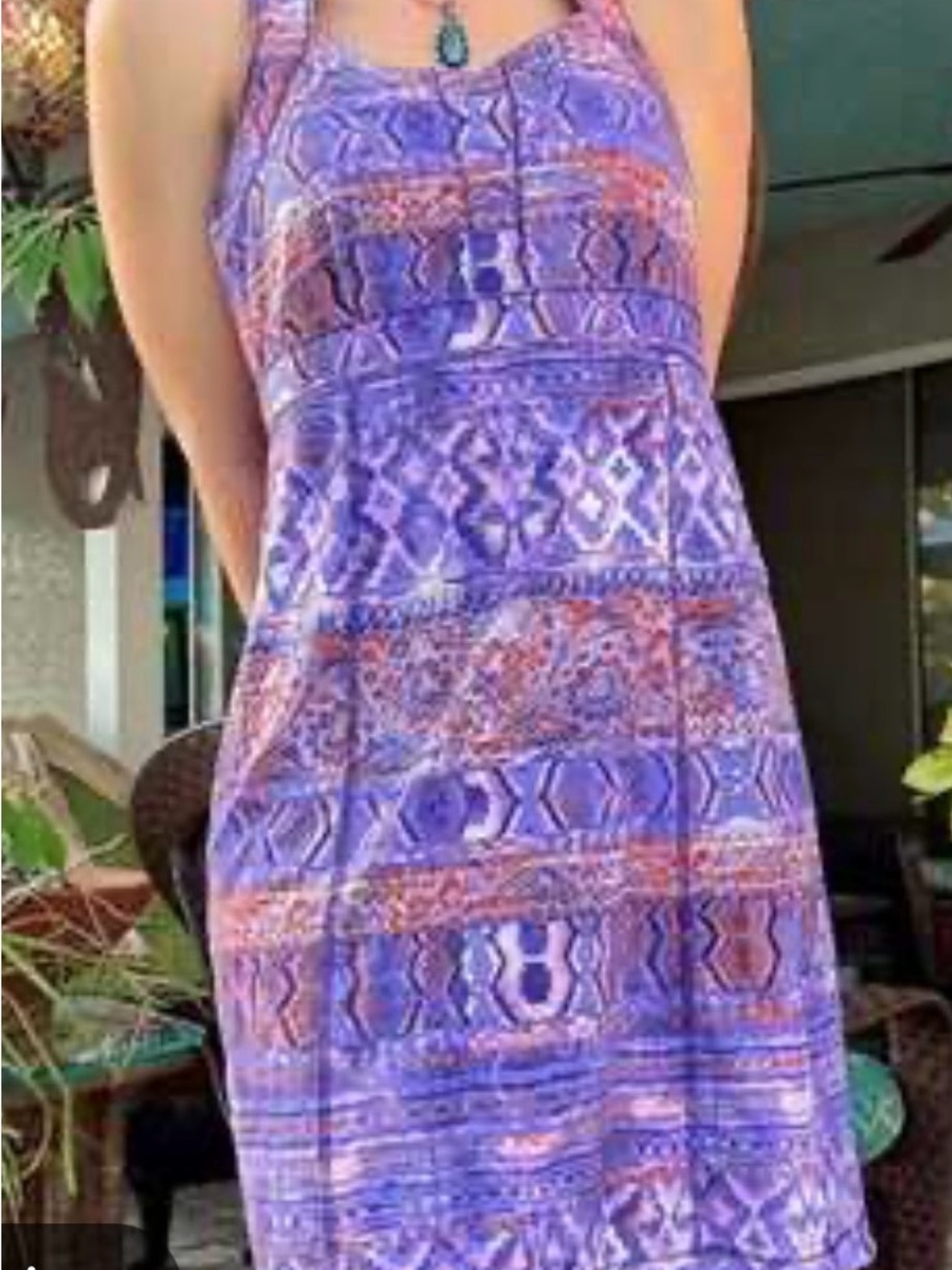 Title Nine Purple and Orange Patterned Tech Dress - Picture 4 of 7